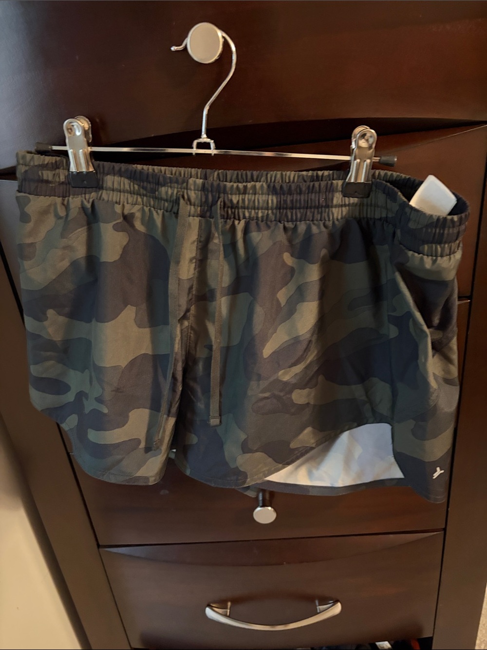 Women  Camo Athletic Shorts - Olive Green